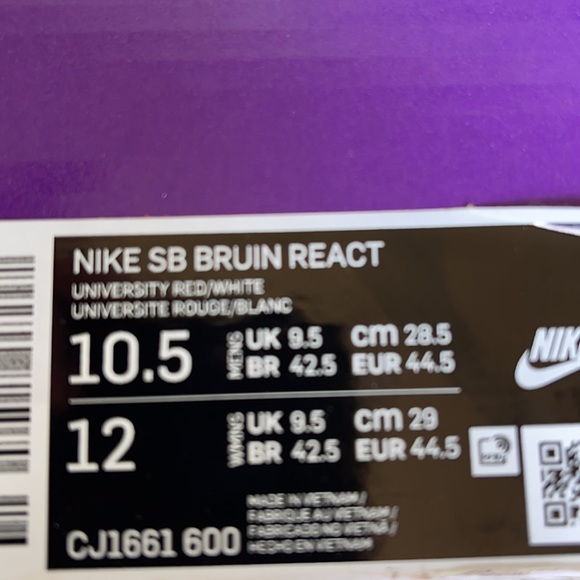 Nike SB Bruin React University Red/White Men’s - Picture 16 of 16